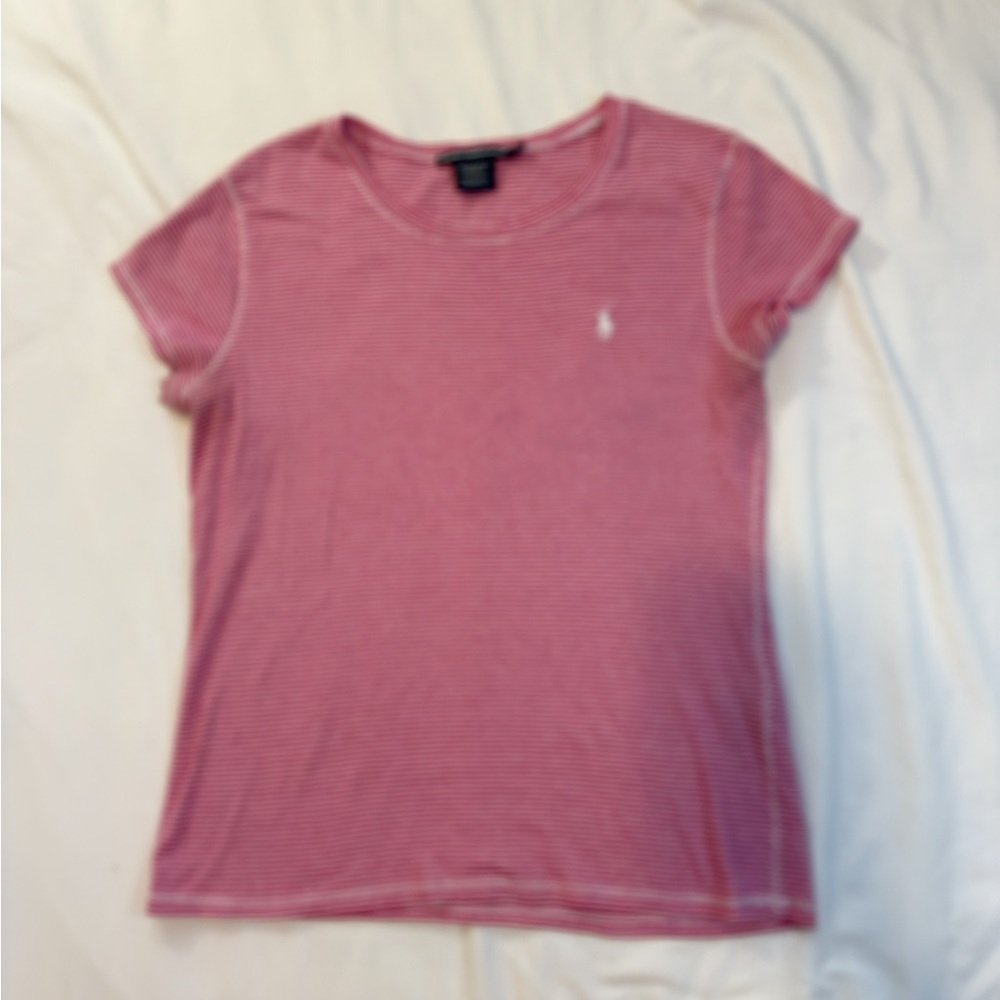 Ralph Lauren Red Striped Short Sleeve Tee